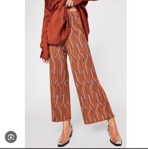 150-Free People Stylish Geometric Patterned Pants
